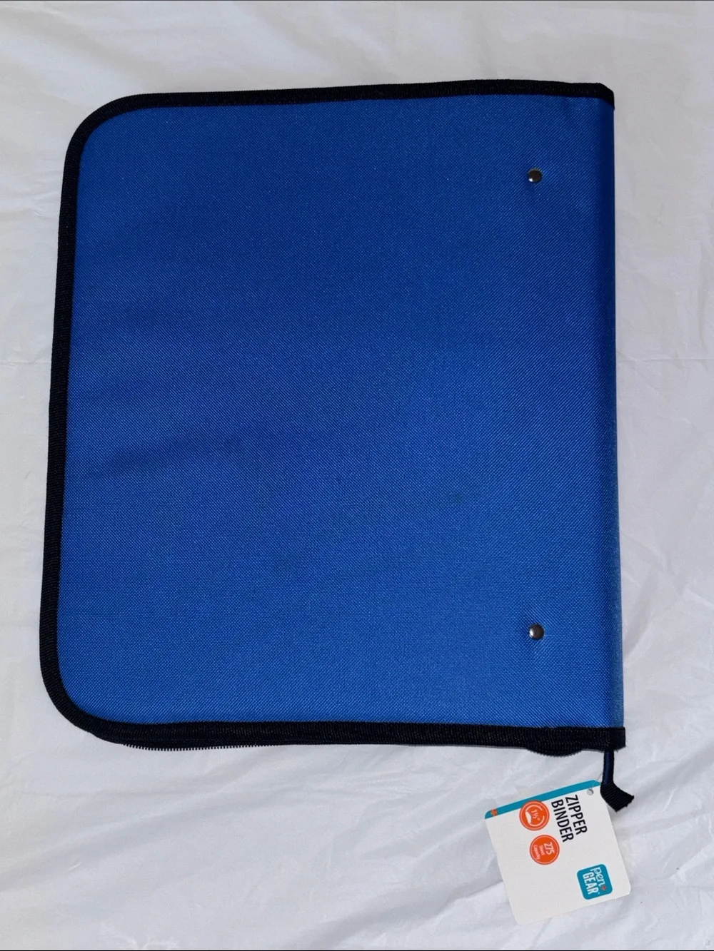 Blue Zipper Tablet Binder Case -